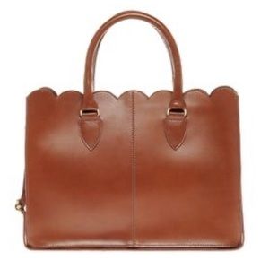 ASOS Scalloped Edge Brown Leather Bag - NWT